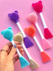 تصویر براش ماسک سیلیکونی دو طرفه خرسی 