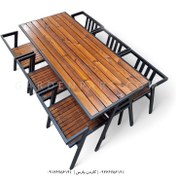 تصویر میز و صندلی ناهارخوری کم جا ویلی 