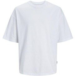 تصویر تی شرت سفید مردانه جک و جونز بزرگ یقه اند Jack Jones Jack &amp; Jones 