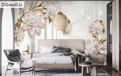 تصویر پوستر دیواری گل سه بعدی مدل FL0072 