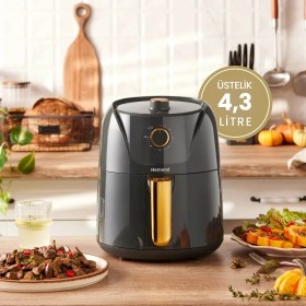 تصویر سرخکن بدون روغن Homend ترکیه مدل Airfryday 2505H مشکی Homend Airfryday 2505H, 4,3 Litre Airfryer Antrasit