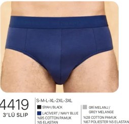 تصویر شورت اسلیپ سه تایی ساده مردانه نخی براک مدل 4419 