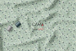 تصویر پارچه طرح گل بابونه سبز | کد A25 