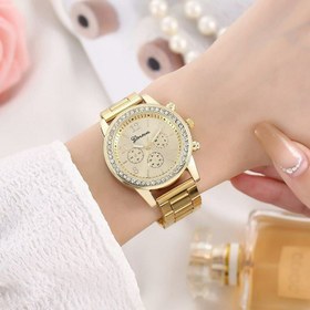 تصویر ساعت زنانه برند جینوا بند استیل کد 5430 - بند طلایی / ساعت زنانه wrist watch