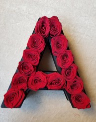 تصویر باکس گل حروف کد L1 Letter A Rose Box Code L1