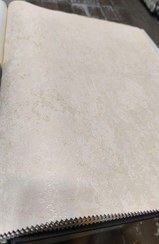 تصویر کاغذدیواری ساده روشن پتینه سفید شیری کرم قابل شستشوخارجی شاین دار کد۵۰۰۹۲ 