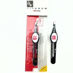 تصویر موچین انبری دکمه دار تیتانیوم فیشر Fisher Eyebrow Tweezers Titanium Series