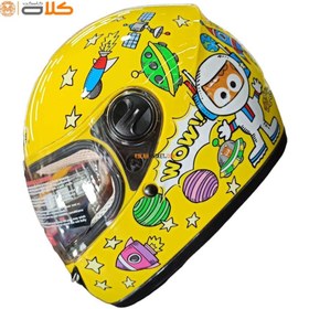 تصویر کلاه کاسکت بچگانه و کودک ردلاین فک ثابت مدل Yellow SHIP ا Children's motorcycle helmet Yellow SHIP Children's motorcycle helmet Yellow SHIP