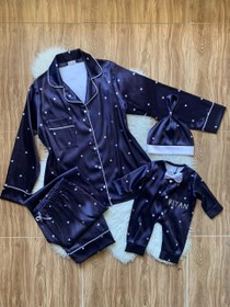 تصویر ست بیمارستانی مادر و نوزاد و کلاه ساتن - ۴۰ / با نگین 