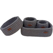 تصویر سبد قلاب بافی تریکو کد 8 مجموعه 4 عددی 