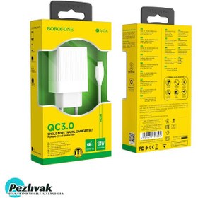 تصویر شارژر دیواری بروفون مدل BA47 A QC3 به همراه کابل MicroUSB 