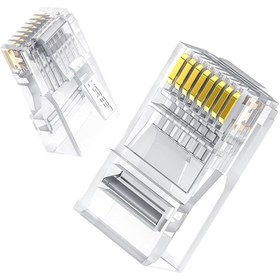 تصویر کانکتور Rj45 UTP Cat6 یوگرین NW120 بسته 100 عددی UGREEN NW120 60558 100PCS RJ45 UTP Cat6 Connector