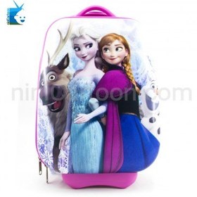 تصویر کیف چمدانی چرخ دار آنا و السا و اولاف - فروزن (مستطیل) - Anna and Elsa and Olaf - Frozen 