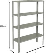 تصویر قفسه پیچ و مهره‌ای با 4 طبقه 95*40در ارتفاع 200 سانتی‌متر 