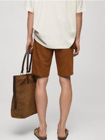 تصویر شلوارک برمودا با بند کشی برند mango man Drawstring Bermuda Shorts