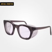 تصویر عینک ایمنی بغل توری رنگ سفید کد PR1675 