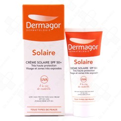 تصویر کرم ضد آفتاب SPF50 درماگور بی رنگ مناسب انواع پوست 40 میلی لیتر 