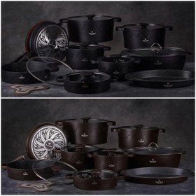 تصویر سرویس قابلمه گرانیتی راکلند مدل لیانا ۱۸ پارچه 