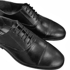 تصویر کفش چرم مجلسی کلاسیک کد V150 - مشکی / ۴ leather-v150