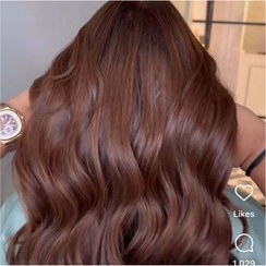 تصویر رنگ مو تافی شکلاتی (بدون سفیدی و دکلره) 