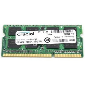 تصویر رم لپ تاپ کروشیال Ram 4gb PC3 1333 Crucial Ram 4gb PC3 1333 Crucial