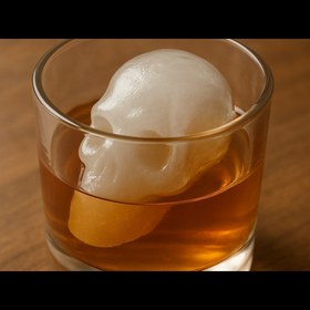 تصویر قالب یخ تکی طرح اسکلت جمجمه 