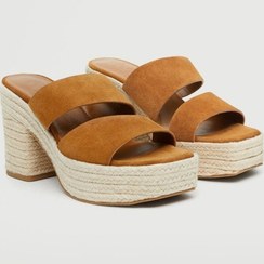 تصویر کفش پاشنه دار زنانه قهوه ای برند mango 37000579 ا Hasır Deri Sandalet Hasır Deri Sandalet