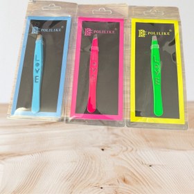 تصویر موچین طرح LOVE دسته‌رنگی 