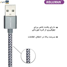 تصویر کابل تبدیل USB به لایتنینگ کلومن مدل KD-19 KOLUMAN KD-19 USB TO LIGHTNING 4IN1 CHARGE AND SYNC DATA CABLE