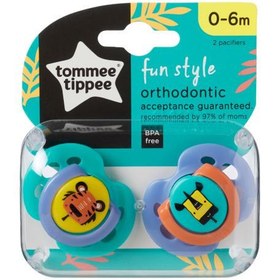 تصویر پستانک ارتودنسی 0-6 ماه Fun Style تامی تیپی Tommee Tippee طرح ببر و کرگدن 