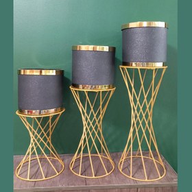 تصویر پایه گلدان سه تایی مدل پیج 