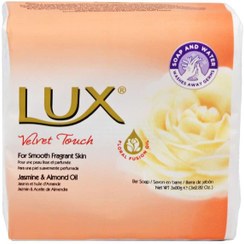 تصویر صابون لوکس Lux مدل Velvet Touch با رایحه گل یاس و روغن بادام 3 عددی 