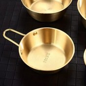 تصویر تابه تک دسته استیل طلایی Golden steel single handle pan