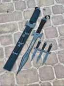 تصویر ست پرتابی نینجا بت من ۴ عدد شامل شمشیر بزرگ و ۳ عدد پرتابی 