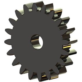 تصویر چرخدنده فلزی ساده هرزگرد مدول 4 ضخامت 10 میل با قطر شفت و تعداد دندانه‌های مختلف 