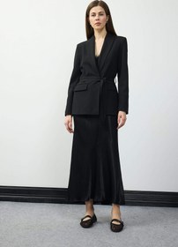 تصویر دامن میدی زنانه مشکی دفکتو 