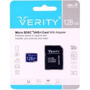 تصویر رم میکرو 128 گیگ وریتی Verity 533X U3 C10 80MB/s + خشاب 