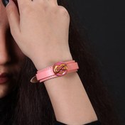 تصویر دستبند چرم روکش طلا طرح بی نهایت GLB2004 