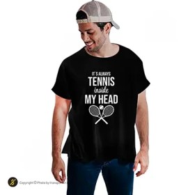 تصویر تیشرت تنیس فشن لاین TENNIS 2 | مشکی/سفید 