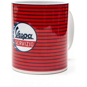 تصویر ماگ سرامیکی اورجینال وسپا ایتالیا Vespa Servzio MUG Striped 