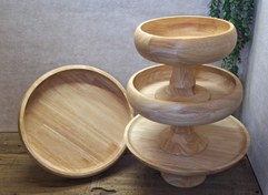 تصویر سرویس پذیرایی چوبی رابروود تک پایه 