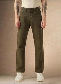 تصویر جین مردانه سبز با فیت راحت - دنیم منحصر به فرد و شیک برند dennis lingo Men's Green Relaxed Fit Jeans - Unique and Stylish Denim