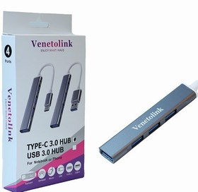 تصویر هاب اورجینال TYPE-C 3.0 چهار پورت Venetolink مخصوص کتابخوان بوکس 