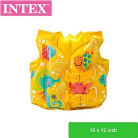 تصویر جلیقه شنا دوستان گرمسیری 16x12 اینچ برند intex Tropical Buddies Swim Vest 16x12inch