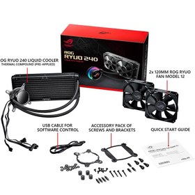 تصویر خنک کننده مایع پردازنده ایسوس ASUS ROG Strix LC 240 RGB CPU AiO Liquid CPU Cooler