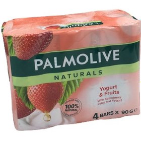 تصویر قیمت صابون پالمولیو اصلی بسته4تایی با ماست و میوه 90 گرمیPALMOLIVE natural soap with yogurt & fruit 