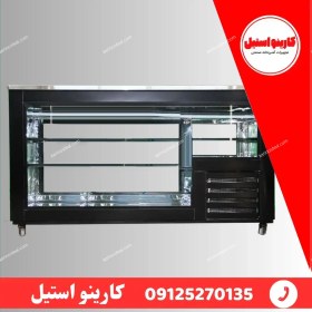 تصویر یخچال ویترینی میز کاری 