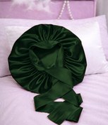 تصویر کلاه خواب ساتن نرم ضد حساسیت سبززمردی 