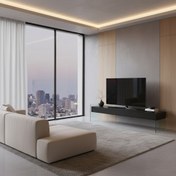 تصویر میز تلوزیون همراه با فایل چوبی مگنتی سه کشو 