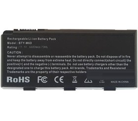 تصویر باتری اورجینال لپ تاپ ام اس آی Msi GT60 GT70 GX660 GX780 BTY-M6D Msi GT60 GT70 GX660 GX780 BTY-M6D Original Battery